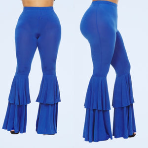 Flash Backs - Ruffled Leggings -Blue