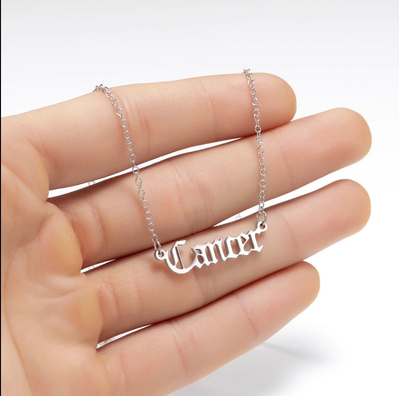 Silver Zodiac sign necklace