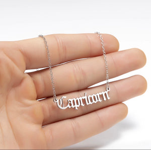 Silver Zodiac sign necklace